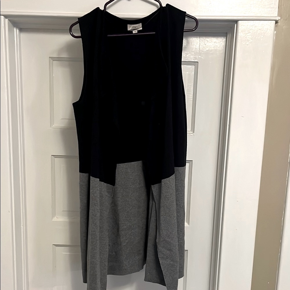 Black and Gray Long Sweater Vest